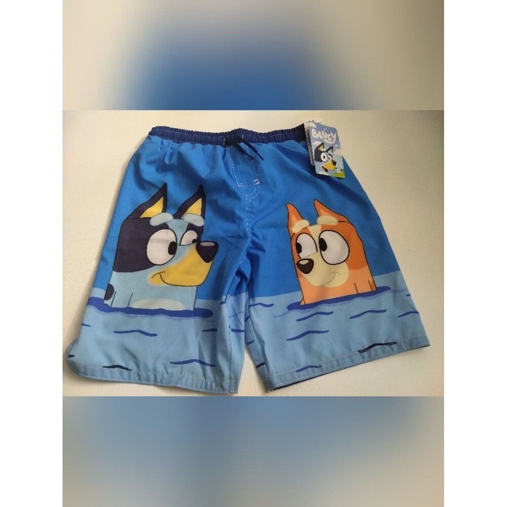 Bluey Boys' Blue Swim Shorts with Character Print New Size 10/12